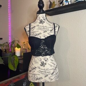 Haute Monde Black Lace Crop Top